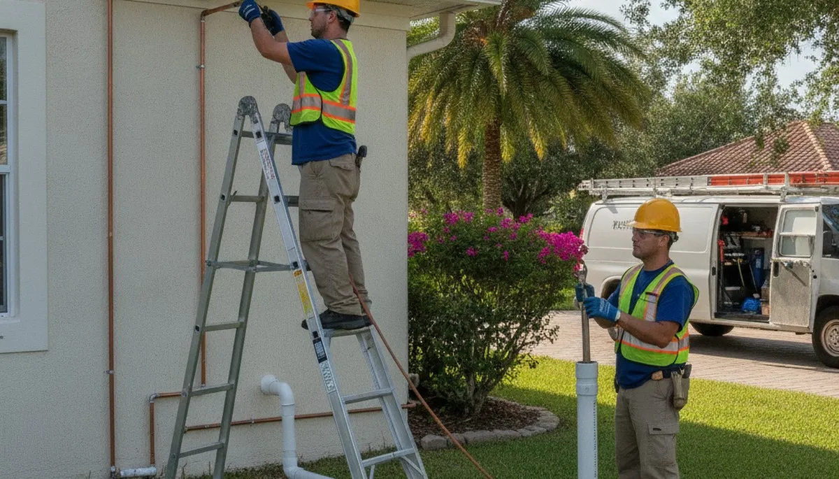 Plumber repairing a leak in Saint Petersburg, FL for plumbing repair service